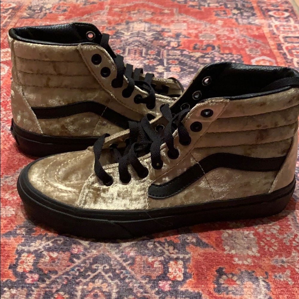 Vans gold velvet high tops